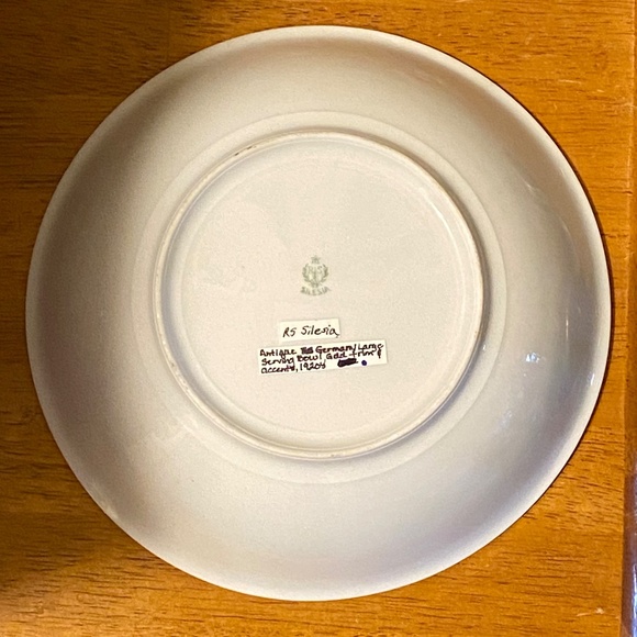 RS Silesia Germany Gold Gilt Hand Painted Tulip Porcelain Bowl c.1920s 9" - Picture 13 of 16